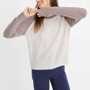 MADEWELL Colorblock Allister Pullover Sweater in Coziest Yarn L